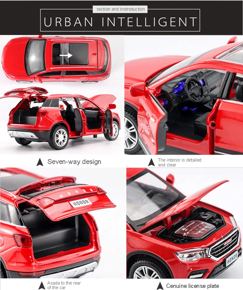 Аксессуары для украшения автомобиля, 1:32 Haval H6, роскошная литая модель из сплава, украшение для интерьера, аксессуары, костюм для детей, подарки