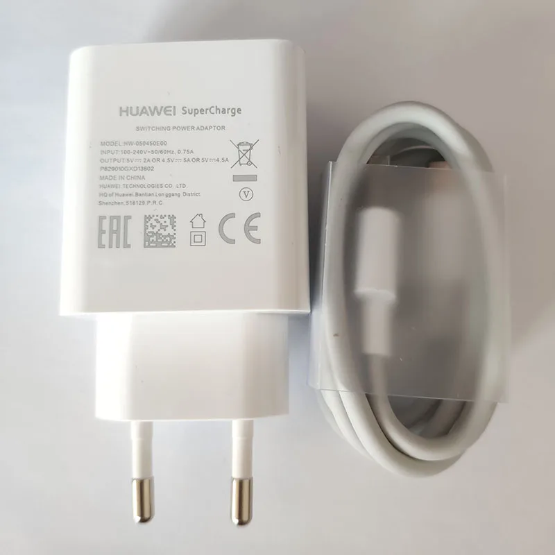 huawei 20,5 Вт SuperCharge USB-c быстрое зарядное устройство EU Plug 4.5V5A type C USB 3,0 кабель для передачи данных для Mate20 30 pro P30 pro lite