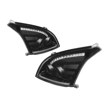

Toyota Land Cruiser Prado FJ120 2002-2007 Headlights, lens, with daytime running lights, with running turn signal, black