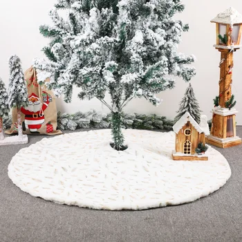 

1Pc Feather Style Christmas Tree Skirt Imitation Rabbit Hair Tree Decoration