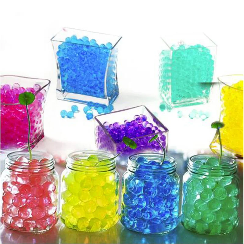 About 100Pcs/lot Shaped Hydrogel Crystal Soil Water Beads Bio Gel Mud Grow Magic Jelly Balls Orbiz For Wedding Home Easter Decor
