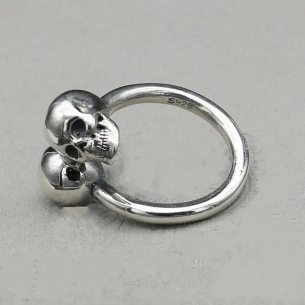 

BOCAI Real S925 Silver Jewelry Retro Punk Gothic Trend Personality Skull Men and Women Ring