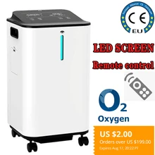

1L-7L Portable Oxygene Concentrator Machine Remote control LED screen High Concentration Home Care Oxygen Generator 95% 220V