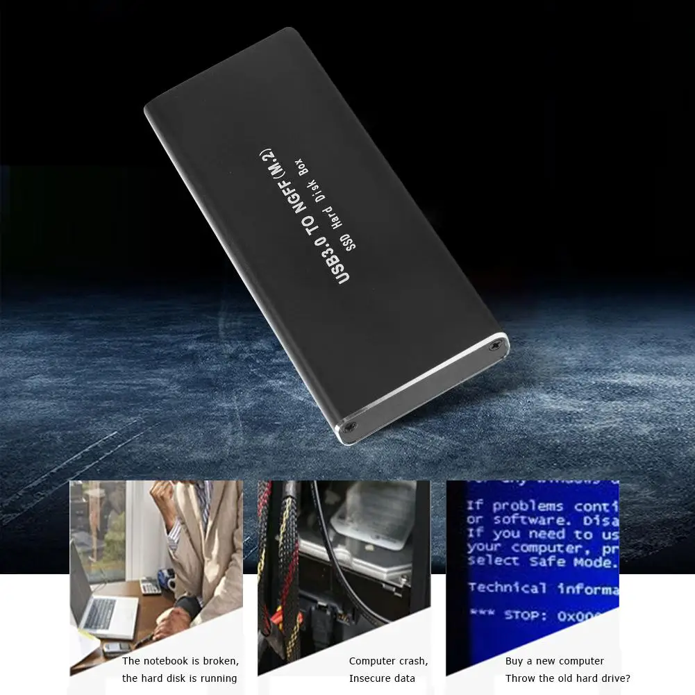 Чехол для жесткого диска M.2 b ключ к USB 3 0 адаптер SSD мобильный внешний корпус