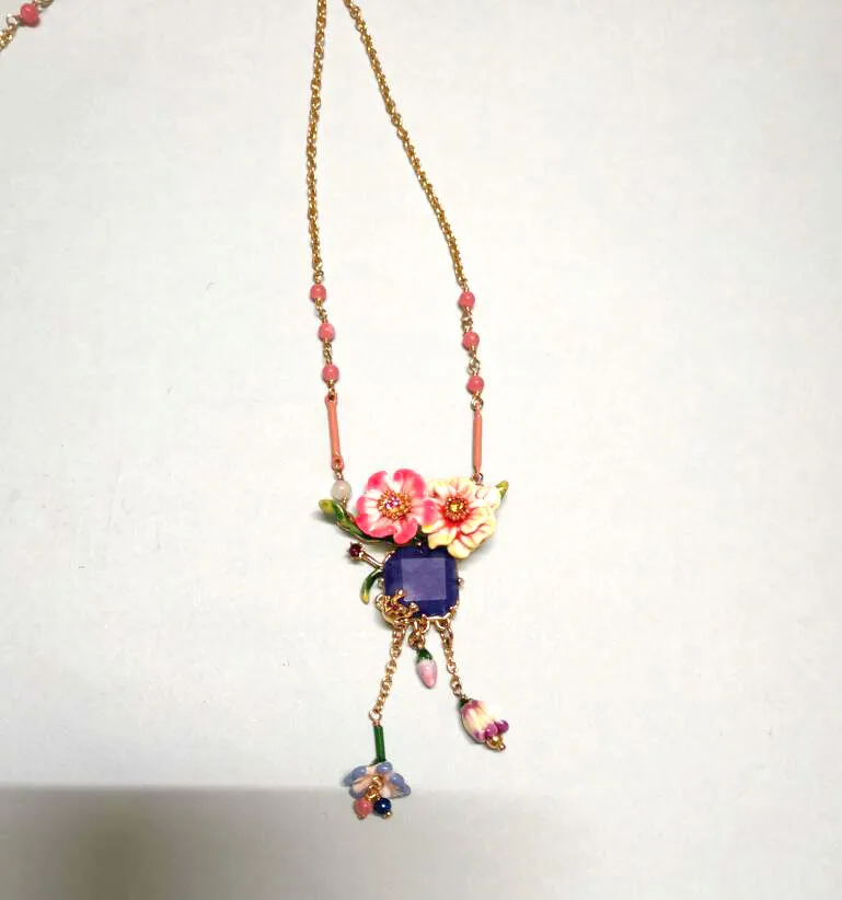 CSxjd роскошные женские ювелирные изделия Эмаль Глазурь цветок ожерелье - Окраска металла: Y