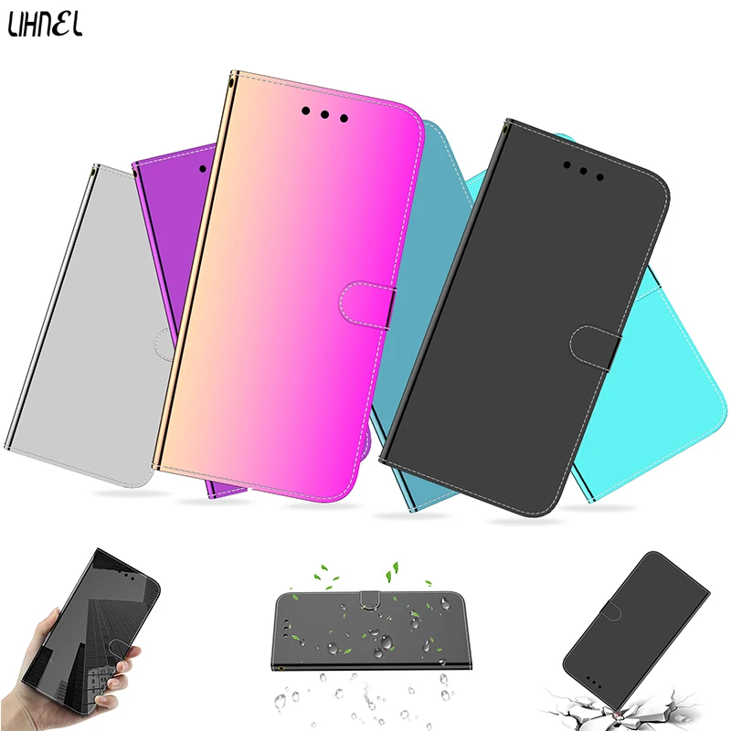 Зеркало бумажник чехол для samsung Galaxy S8 S9 S10 плюс Note10 Note10Plus A90 5G S10E A50 A10 A20 A30 A10E A70 держатель Стенд кожаный чехол