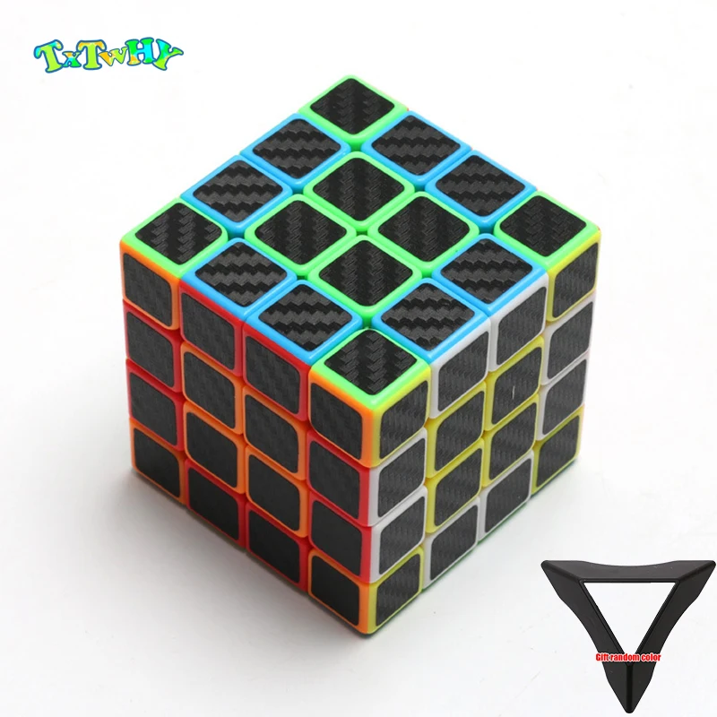 

Carbon Fiber Sticker Cube Magic Cube Speed 4x4x4 cube 4*4 Competition Speed Twist Puzzle for Kid Brain Cogitation Training Toys