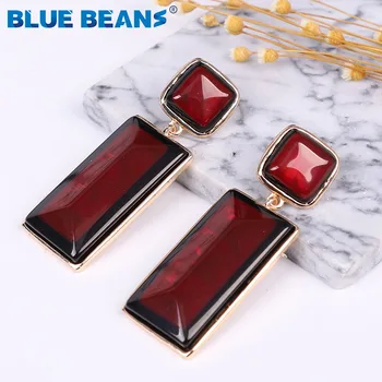 

bohemian Resin dangle earrings for women fashion Simple metal Gold earrings geometric statement Punk Girl party Earrings Jewelry