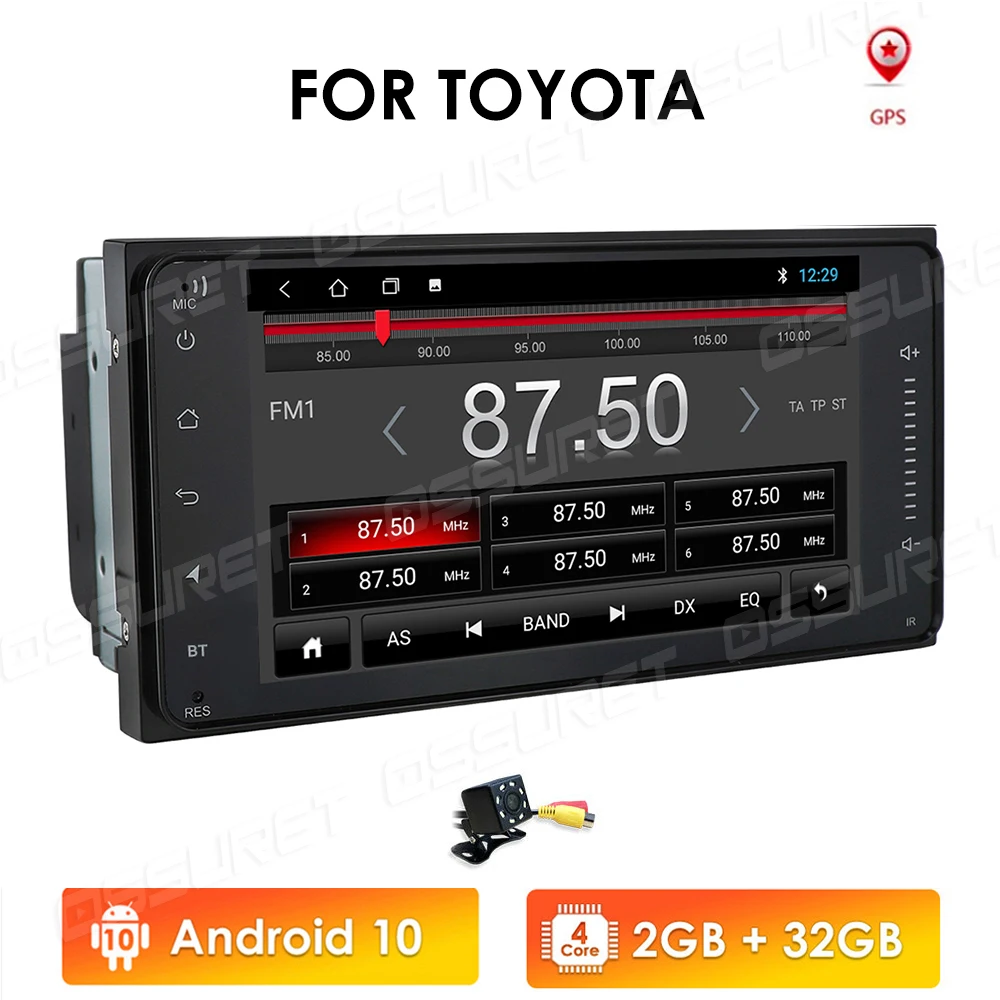 Android 10 Car Radio Multimedia Player For Toyota Corolla RAV4 Prado Vios Hilux Terios Vitz Avanza Land 4Runner 4G WIFI 1/2G Ram