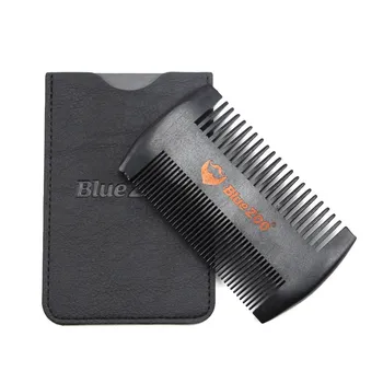 

Men's Comb Double-sided PEAR Wood Beard Comb + Anti-Static PU Leather Bag Beard Care Comb Portable Hair Whiskers Brush For Men