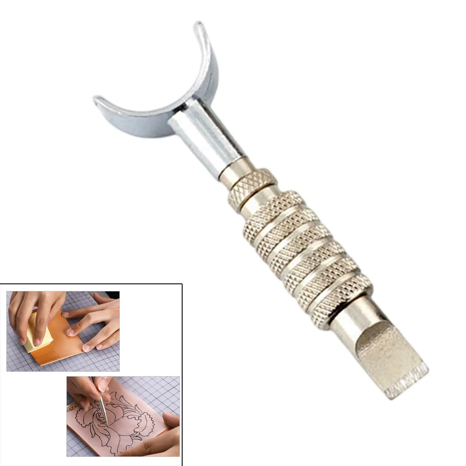 Adjustable Swivel Knife with 3/8 Straight Blade, Leather Carving Tool