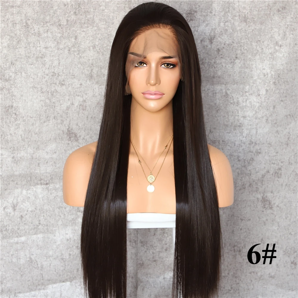 Lvcheryl 13x6 синтетический Синтетические волосы на кружеве парики 613# Цвет часть с натуральных волос термостойкие Futura парики из натуральных волос, одежда на каждый день - Цвет: 6