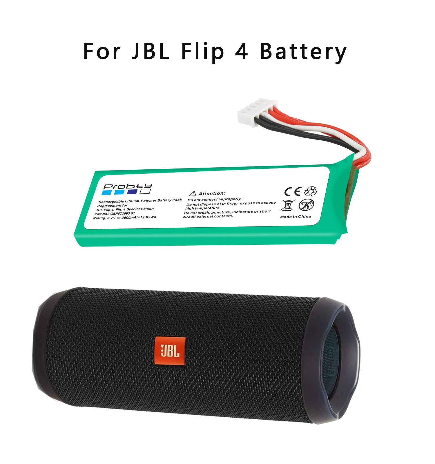 Batteria per altoparlante JBL Flip 4, Flip 4 Special Edition 2.000.000 3.7V 3500mAh GSP872693 01 44