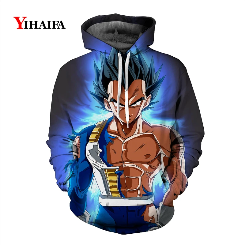 

2019 Newest Sweatshirt Anime Hoodies 3D Dragon Ball Z Vegeta Graphic Print Pullover Cool Mens Tracksuit Pocket Casual Tops
