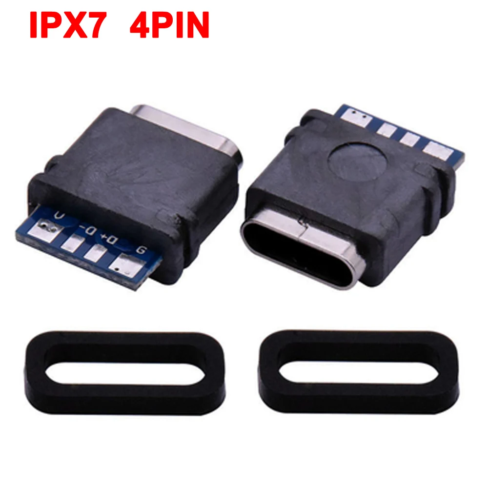 20 stücke Wasserdichte USB C Jack Typ-C 4Pin Buchse Port Daten Buchse Für DIY PCB Solder Design lade Datenübertragung – Detail 5