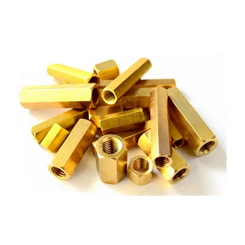 

2pcs M12 opposite distance 17mm hexagon brass hand twist nuts hex wiring extension height Isolation column nut 10mm-80mm long