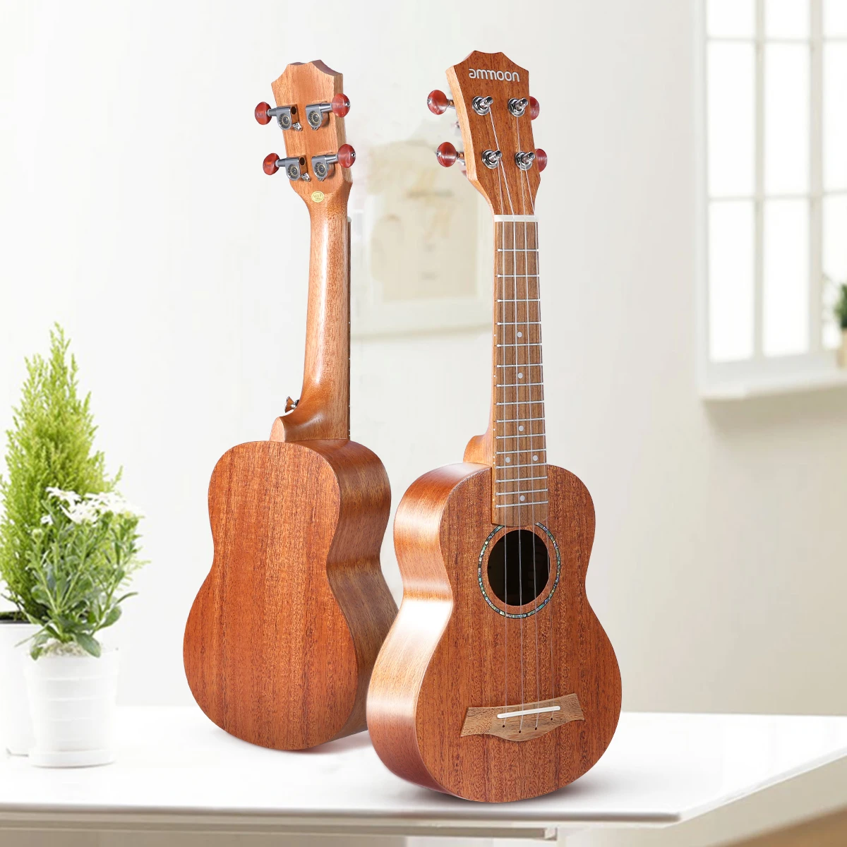 Ammoon 21/23 дюймов акустический сопрано набор укулеле из красного дерева фанера Ukelele с сумкой Uke 4 струны гитарный инструмент для начинающих