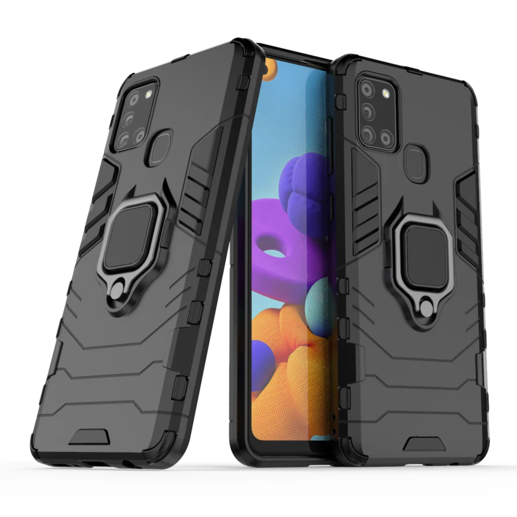 С кольцом-магнитом армированный чехол для Samsung Galaxy A21S A20 A20E A20S/A12 A11 A02 Core A02S A03S
