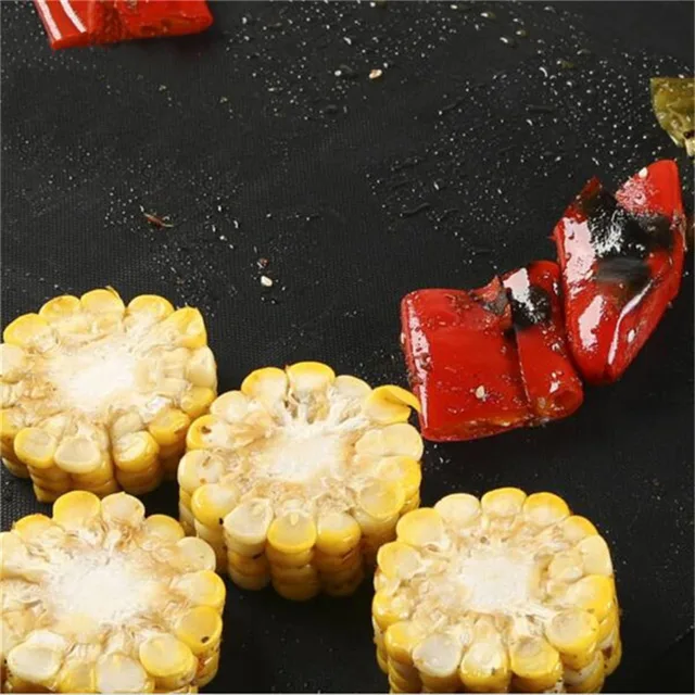 1Pc 40 Cm-Es Tapadás Nélküli Bevonat Bbq Grill Szőnyegek Hőálló Grillezőpad Újrafelhasználható Kerek Sütő Mat Grillmatte Tartozékok - Image 6