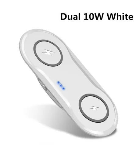 10W white Двойное 10 Вт QI Беспроводное зарядное устройство для UMIDIGI F2 A5 Pro X S3 Pro power 3 A3 S2 Z2 USB быстрая Беспроводная зарядная док-станция настольная - Тип штекера: 10W white