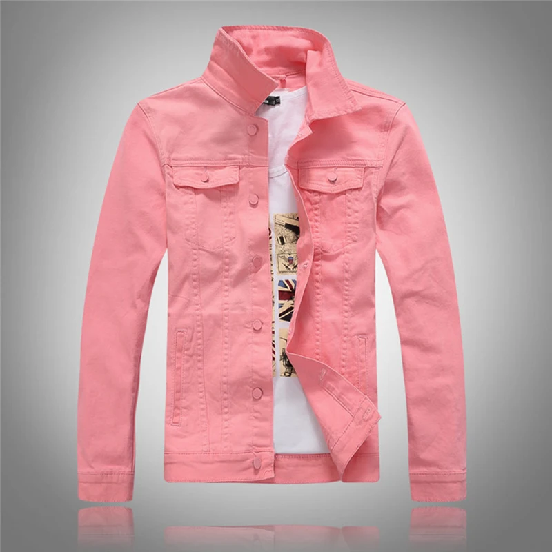 Jeans Coats Jacket Men's Korean Style Spring and Autumn Denim Jacket Slim Long-sleeved Casual Denim Jacket Solid Color Young Boy 6