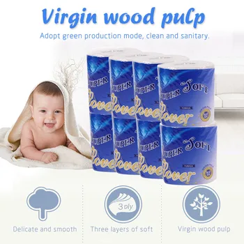 

Roll Paper Hollow Replacement Individual package White Toilet Paper Toilet Roll Tissue Roll 3Ply Paper Towel Tissue Household