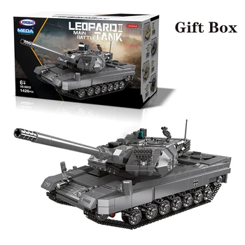 

Gifts Box The Military Technic 06032 The German Leopard-2A6 Main Battle Tank Model Building Blocks Bricks With Figures Toys