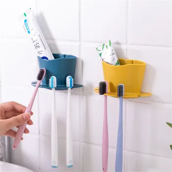 

New Hanging Bathroom Kitchen Utensil Box Toothbrush Storage Rack Bathroom Wall Brushing Face Washing Toothbrush Rack Shelf