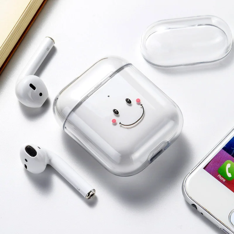 Чехол для Airpods Apple, чехол, роскошный Твердый чехол с мультяшным котом, прозрачный защитный чехол для Airpod 1 2