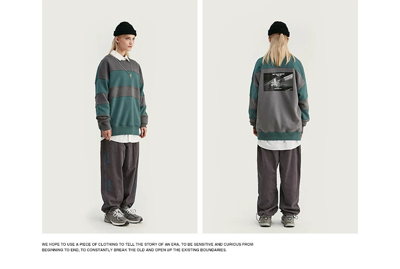 Инфляция дизайн Для мужчин свитшот с контрастными рукавами реглан флисовые зимние женские текстильные тапочки Для мужчин свободного кроя Толстовка уличная 9649W