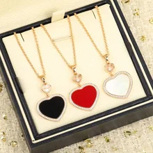 New 2022 Hot Sale Famous Brand Classic Europe Trendy Gifts Luxury Jewelry Necklaces For Women Happy Hearts Colorful Natural Gems