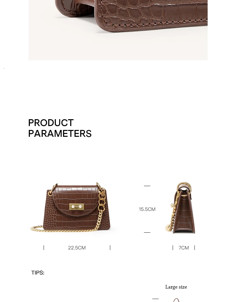 LACATTURA, роскошная женская сумка на цепочке, дизайнерская сумка-мессенджер, модная крокодиловая сумка на плечо, женская сумка через плечо, 2 размера