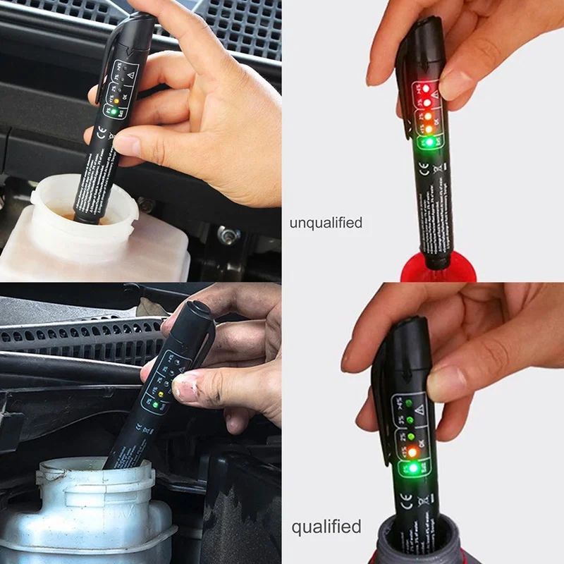 

Brake Fluid Liquid Tester Car Brake Liquid Digital Tester Automotive Testing 5 LED Car Diagnostic Indicator Pen