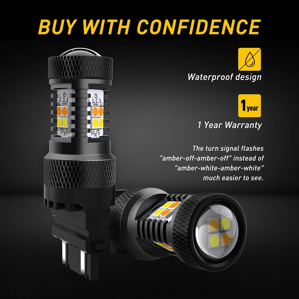 AUXITO 2Pcs T20 7443 W21 5W LED 3157 T25 LED Canbus   ÷ ġ   ȣڻ Led ְ   õ