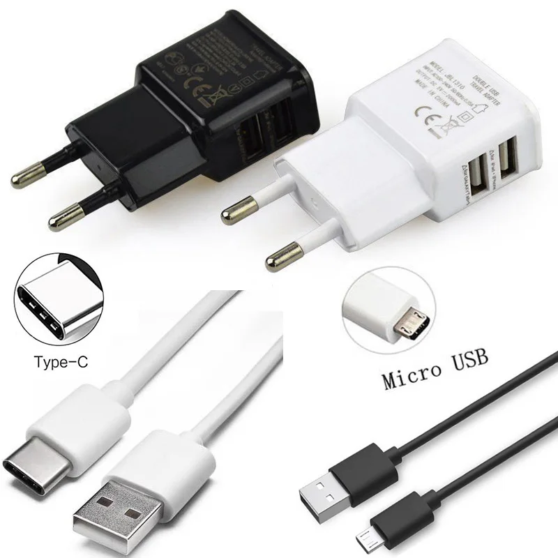 5V 2A 2USB быстрое зарядное устройство для телефона адаптер для huawei P10 P20 Lite Plus pro type c кабель P Smart plus Y7 Y9 pro Micro USB кабель