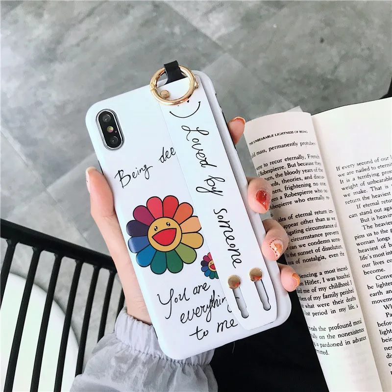  Phone Couple Case Luxury with Wrist Strap Holder Case Cover for iPhone