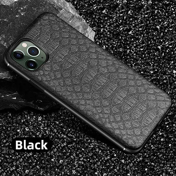 Магнитный крокодиловая Текстура кожаный чехол для телефона для iPhone 11Pro Max XR X XS MAX 8 7 6S Plus бизнес ультра тонкий анти-осенний чехол - Цвет: T1