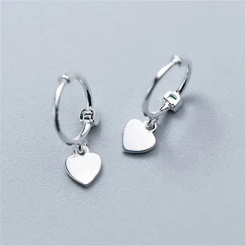 

Womens Fashion 925 Sterling Silver Small Heart Earring Drop Earrings For Young Girls Teen Wedding Gift Jewelry Brincos