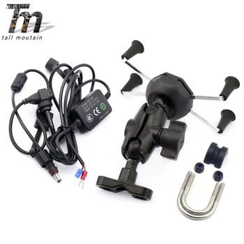 

X-Grip Phone Holder USB Charger For YAMAHA WR125X YBR125 XT660 R/X XT1200ZE XJR 400/1200/1300 Motorcycle GPS Navigation Bracket