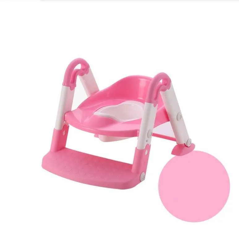 Стиль, детское сиденье для горшка с лестницей, детское сиденье для унитаза, складное, для малышей, для детей, для обучения горшку, портативные горшки - Цвет: Pink