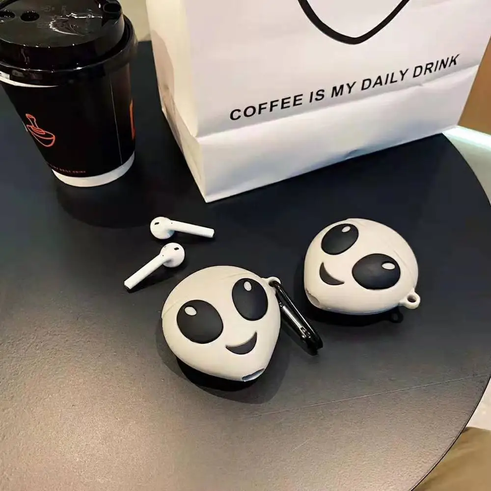 3D Симпатичные ET ALIEN светящиеся наушники Чехлы для Apple Airpods 1 2 Силиконовая защита Bluetooth наушники крышка аксессуары