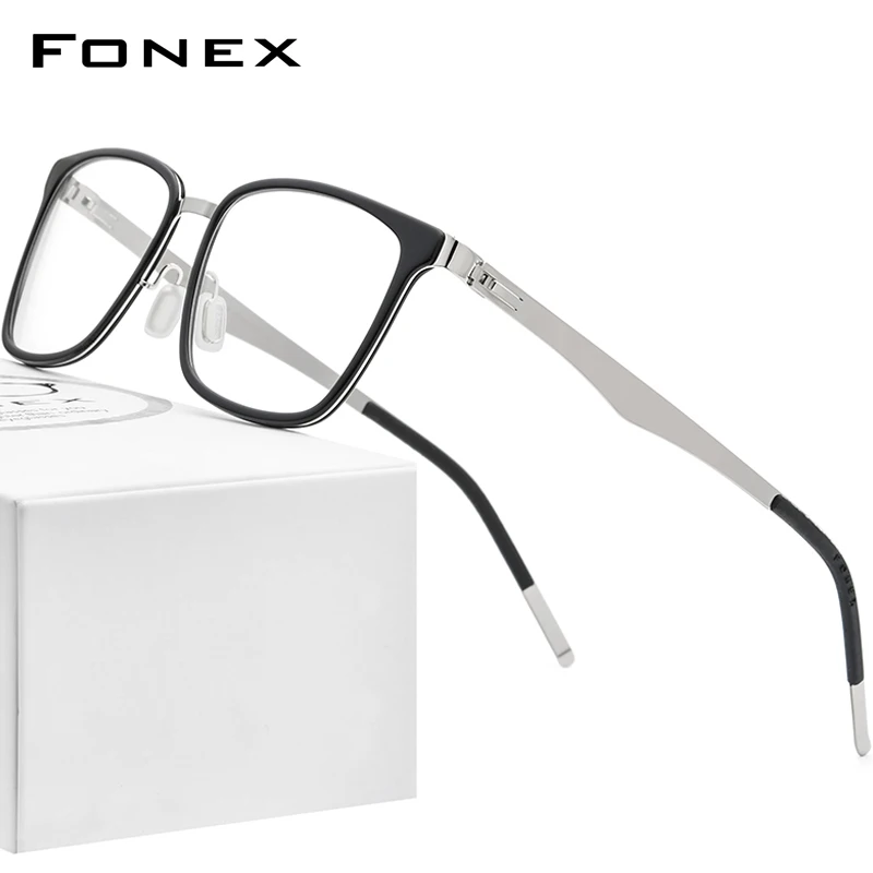 FONEX Оправа для очков Мужская без винтов из сплава ацетата|Мужские очки кадры| |