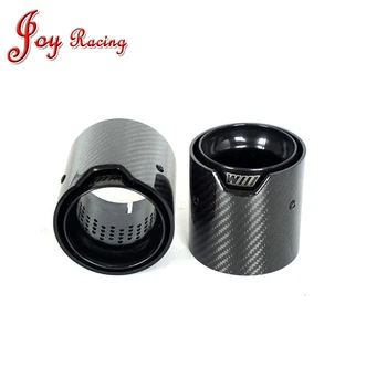 

Glossy Black 90mm Length Carbon Fiber SUS304 Stainless Exhaust End Tail Tips 63mm/67mm/70mm ID inlet for BMW M2 M3 M4