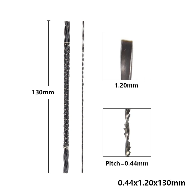 XCAN 144 шт 130 мм прокрутки пилы спиральные зубы проволока пилы лезвия для резки ювелирных изделий металла лобзик лезвия - Цвет: No.6 P0.44x1.2