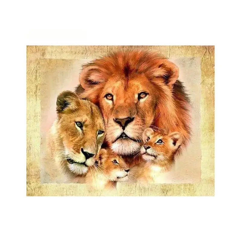 

Lion Frameless DIY Digital Oil Painting By Numbers Canvas Wall Picture Decor Art