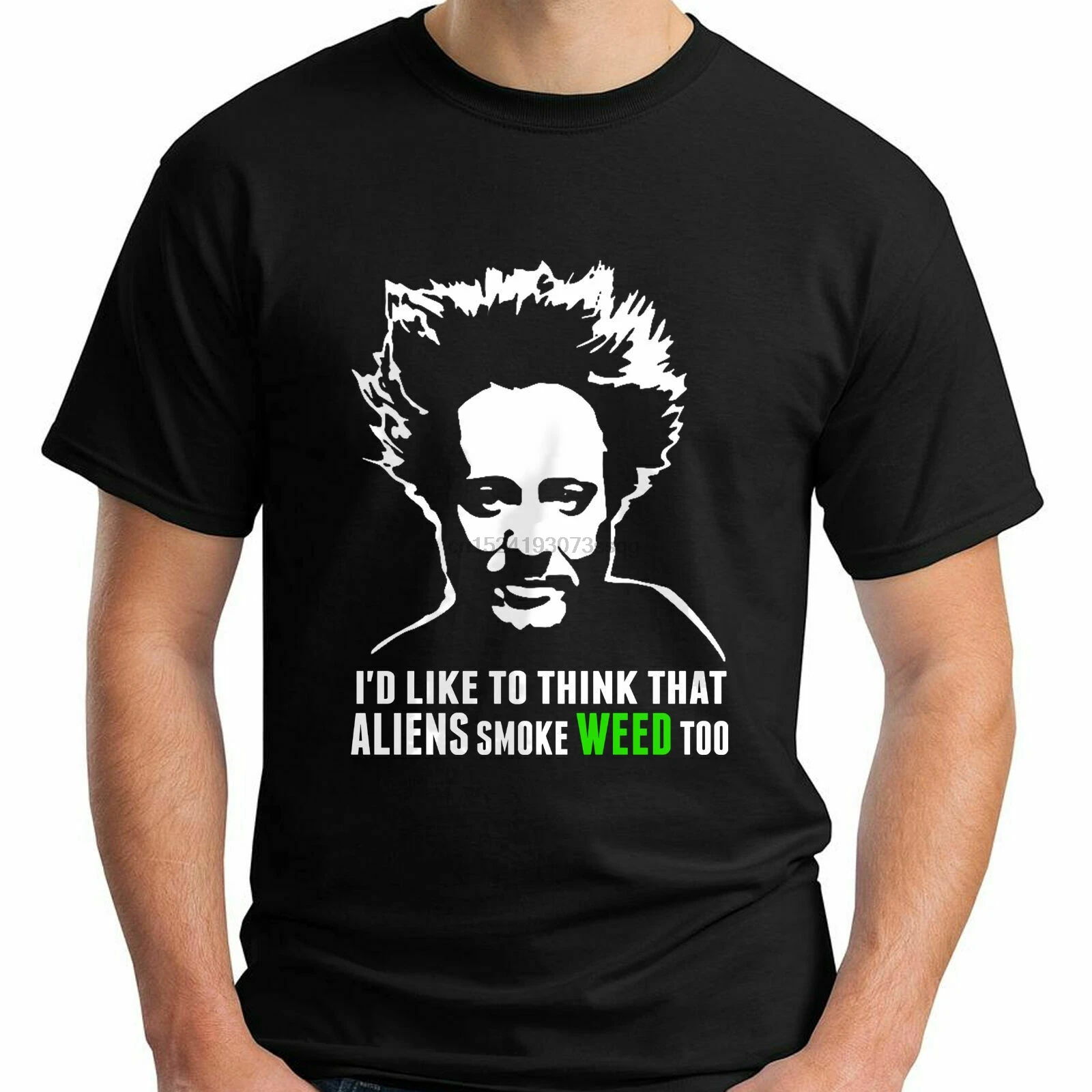 Новые древние инопланетяне Джорджио Tsoukalos Aliens Smo Черная Мужская Футболка размер S