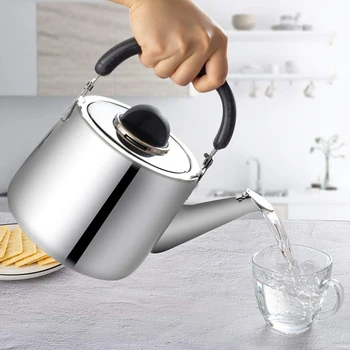 

Tea Kettle Stovetop Teapot 2 Liter Stainless Steel Hot Water Kettle Whistling -Mirror Finish,Folding Handle,Fast to Boil, Whistl