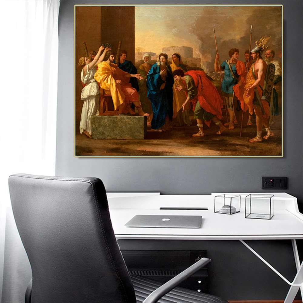 

Nicolas Poussin " The Continence of Scipio "Canvas Oil Painting Picture Print Poster Interior Wall Decor Home Bedroom Decoration