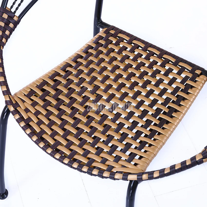1 комплект 2 шт. плетеный стул для отдыха из ротанга простой PE ротанга стальной каркас балкон гостиная стул Луна Форма спинки для детей S