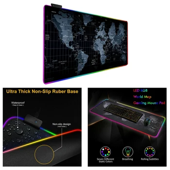 

Gaming Mouse Pad RGB Large Mouse Pad Game Player Big Mouse Pad Computer Mouse Pad LED Backlight Surface Mouse Pad Keyboard Desk